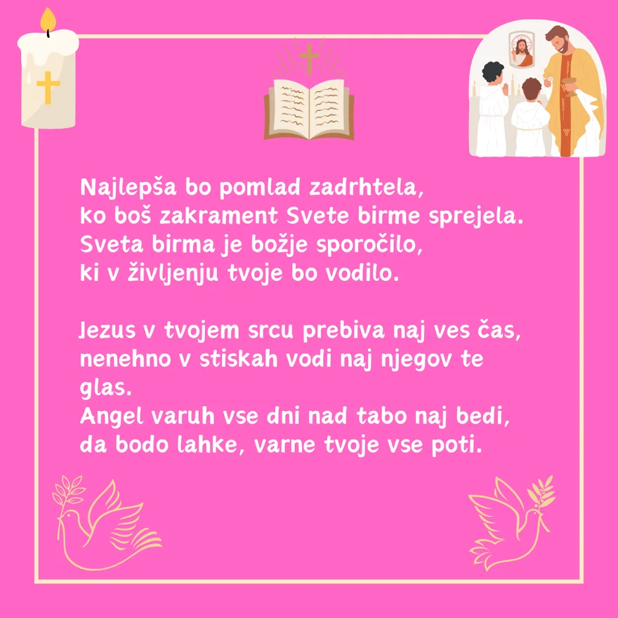 Verzi in voščila za Sveto Birmo